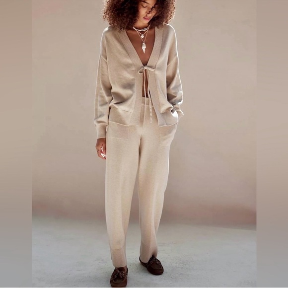 Free People Free-EST Solar Sweater Set in Tan NWOT - Picture 1 of 10